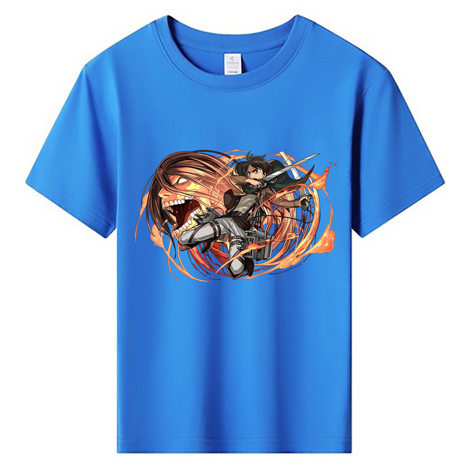 （画像用） 進撃の巨人 エレン･イェーガー Attack on Titan Eren Jäger 綿100％キッズTシャツ（フロントプリント）